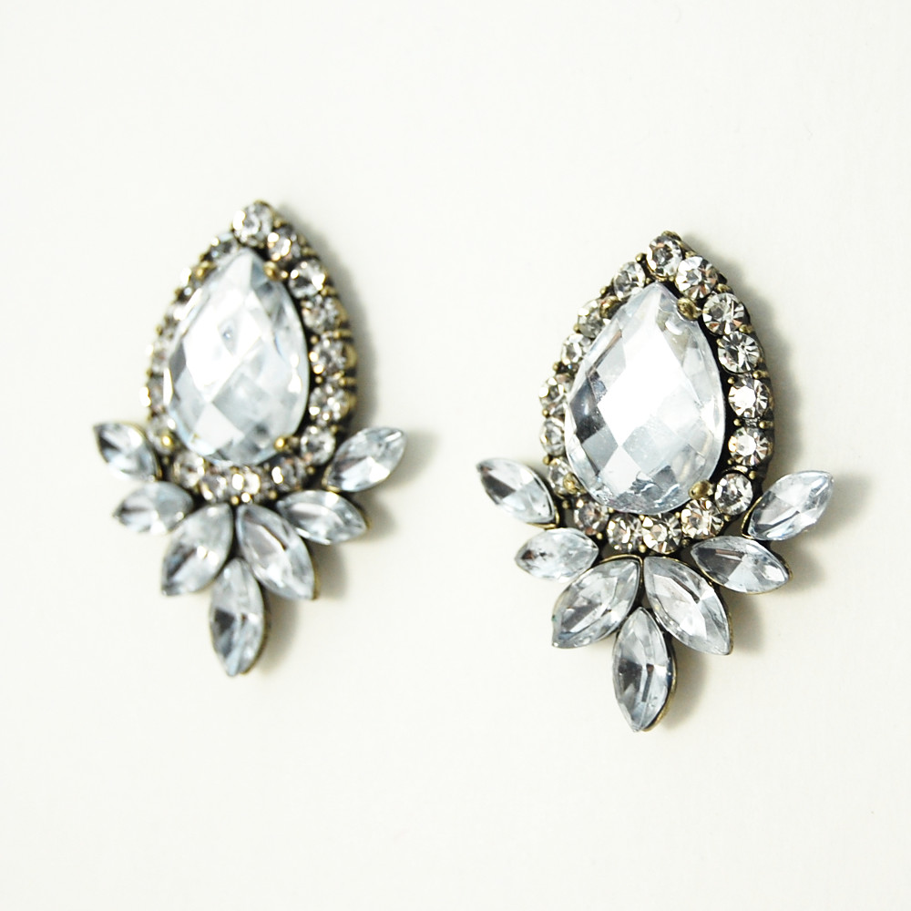 Angelion Crystal Marquise Statement Stud Earrings