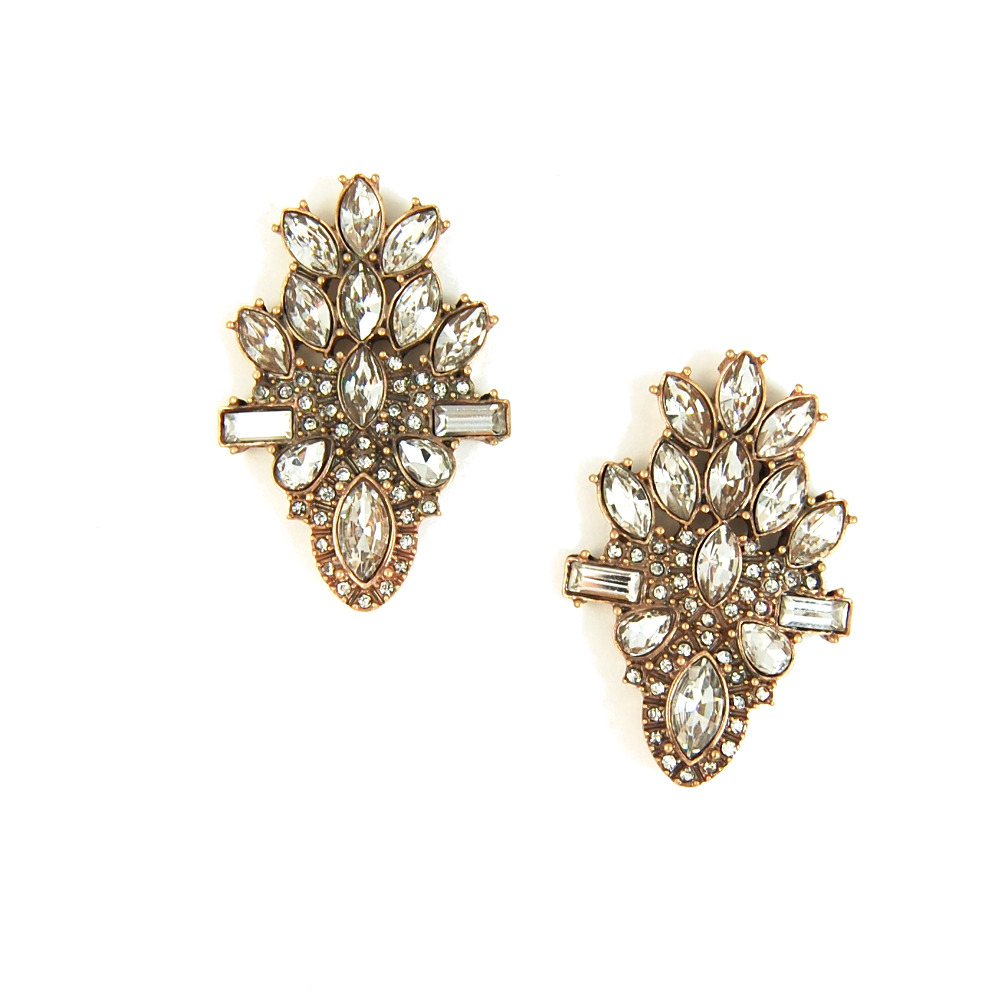 Starburst Glam Crystal Cluster Statement Stud Earrings