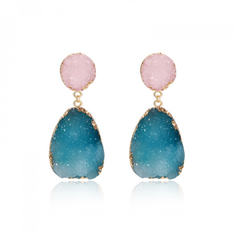 Pink Blue Earrings - Etsy