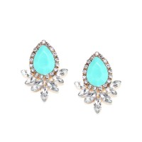 Angelia Aqua Crystal Wing Studs 