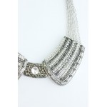 Glam Elf Pave Crystal Encrusted Metal Collar Necklace