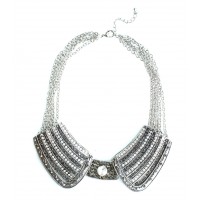 Glam Elf Pave Crystal Encrusted Metal Collar Necklace