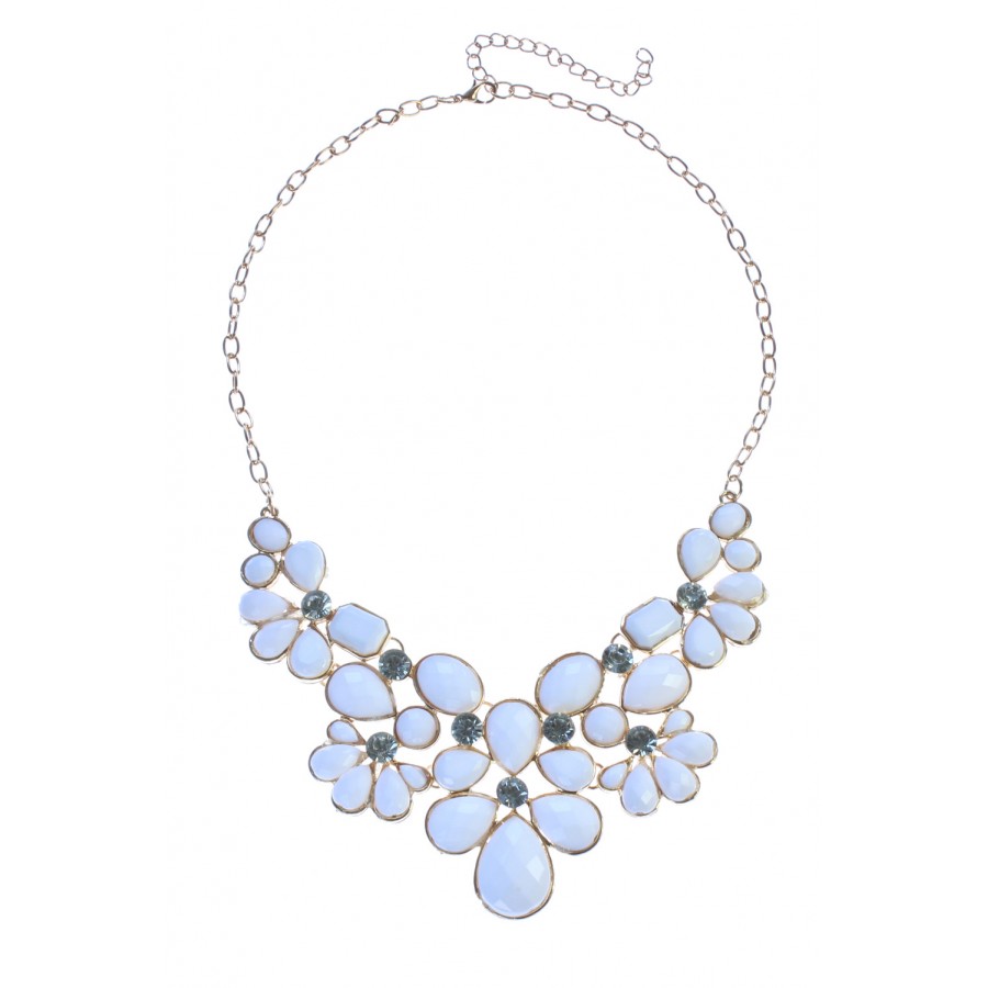 White Resin Stone Flower Cluster 