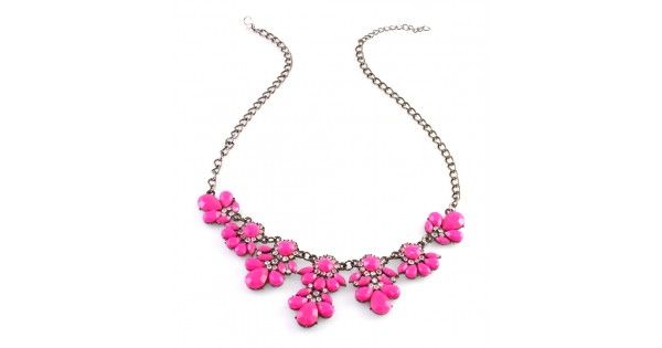 Flora Neon Pink Teardrop Crystal FLower 