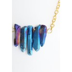 Titanium Rainbow Five Point Quartz Crystal Necklace