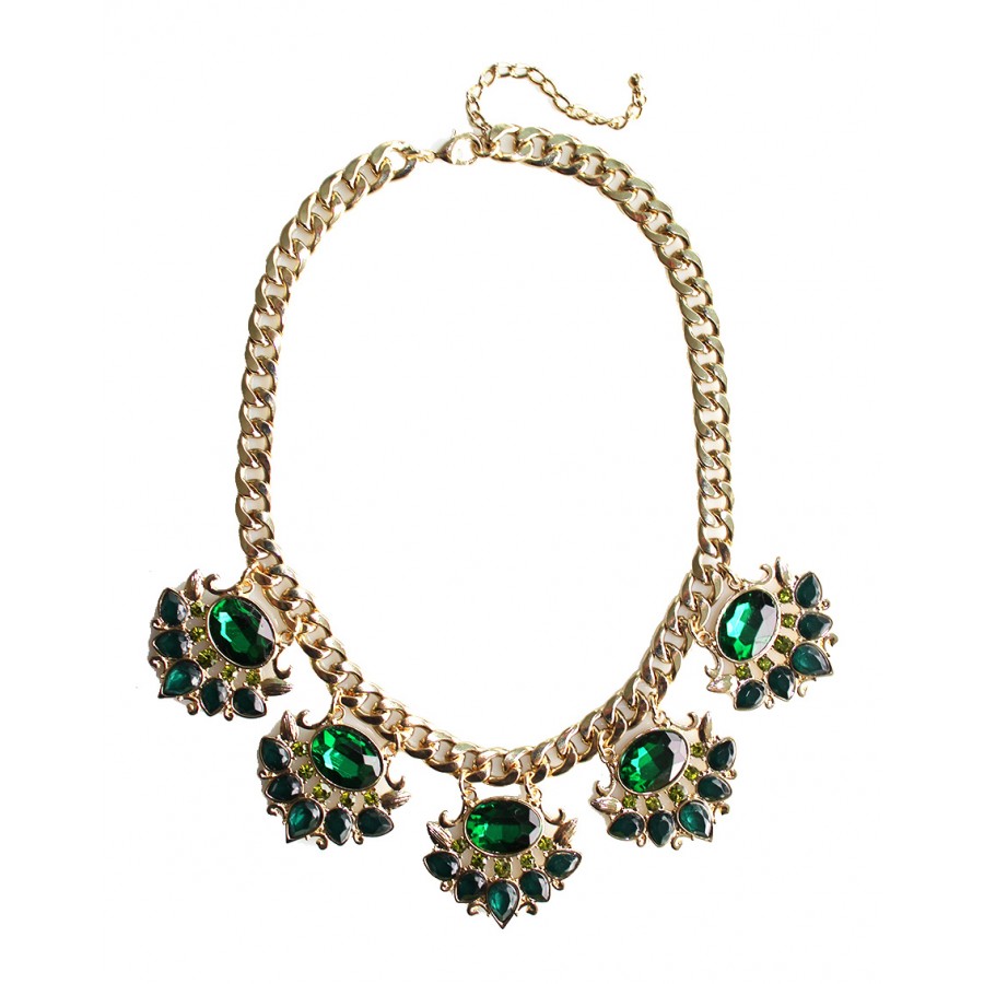 Emerald Cut Emerald Necklace, Emerald Statement Necklace – JSL