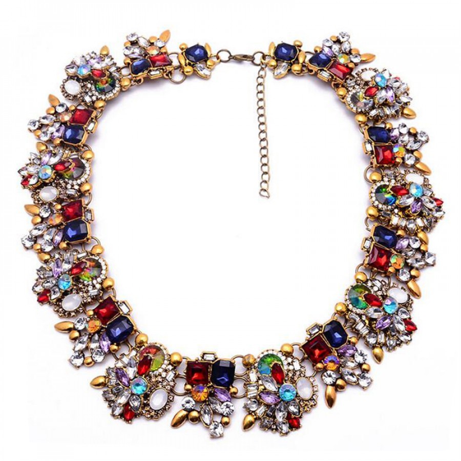 Multicolor Bloom Collar Necklace Set: Your Stylish Statement Piece – Jewelry  Bubble
