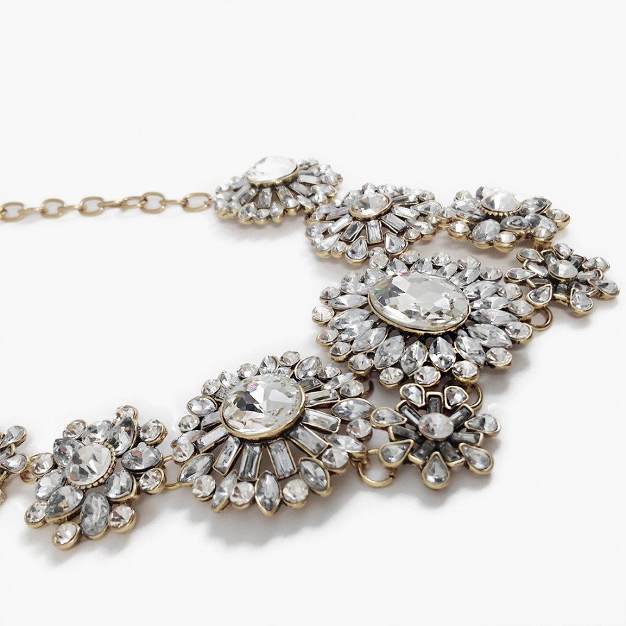 Sparkling Clear Crystal Collar Statement Cocktail Necklace - Etsy