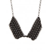 Ebony Mesh Collar Bib Necklace