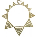 Geometric Cut-Out Aztec Collar Statement Necklace
