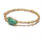 Turquoise Druzy Stone Irregular Golden Bracelet