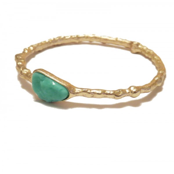 Turquoise Druzy Stone Irregular Golden Bracelet