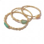 Turquoise Druzy Stone Irregular Golden Bracelet