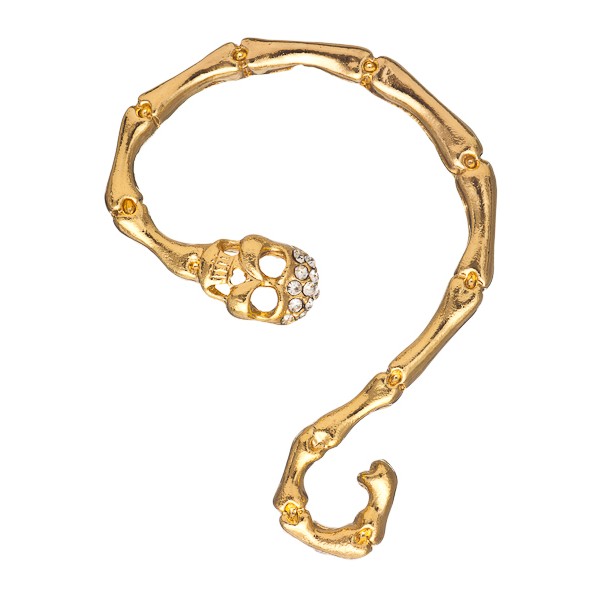 Iced Gold Skull Ear Cuff