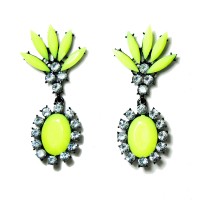 Princesse Crown Neon Marquise Crystal Drop Statement Earrings