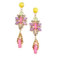 Pastel Marquise Crystal Statement Stud Drop Earrings