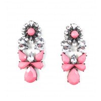 Mia Crystal Salmon Bauble Statement Earrings