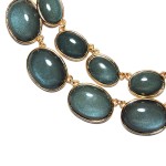 Starry Night Opal Ovalline Stone Double Layer Bib Necklace