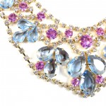 Delicate Pastel Crystal Teardrop Statement Bib Necklace