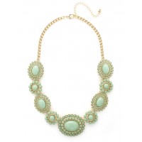 Mint Cabochon Bauble Sun Bloom Statement Necklace