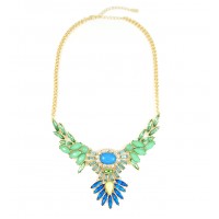 Icarus Wing Pastel Gems Encrusted Statement Necklace