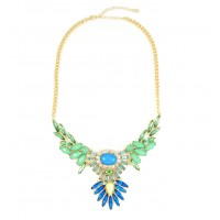 Icarus Wing Pastel Gems Encrusted Statement Necklace