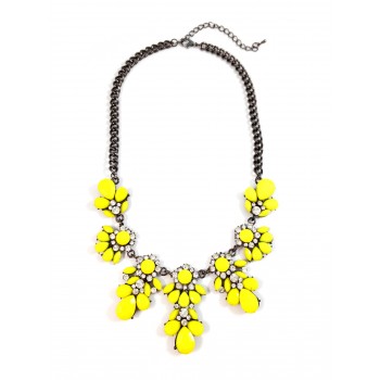 Flora Neon Yellow Statement Necklace (Back in Stock)