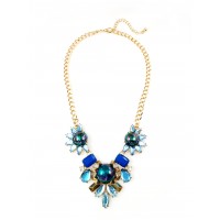 Cleopatra Holographic Blue Marquise Necklace