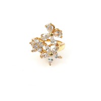 Ice Flower Crystal Cubic Zirconia 18k Gold Plated Ring