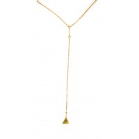 Lariat Triangle Gold Dainty Minimalist 18k Handcrafted Necklace