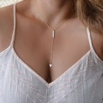 Lariat Triangle Gold Dainty Minimalist 18k Handcrafted Necklace