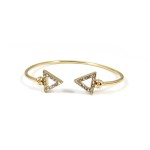 Pave Gold Geo Triangle Cuff Bracelet