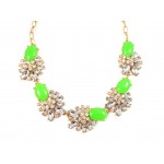 ‘Gardenia’ Crystal Cabochon Blooms Necklace