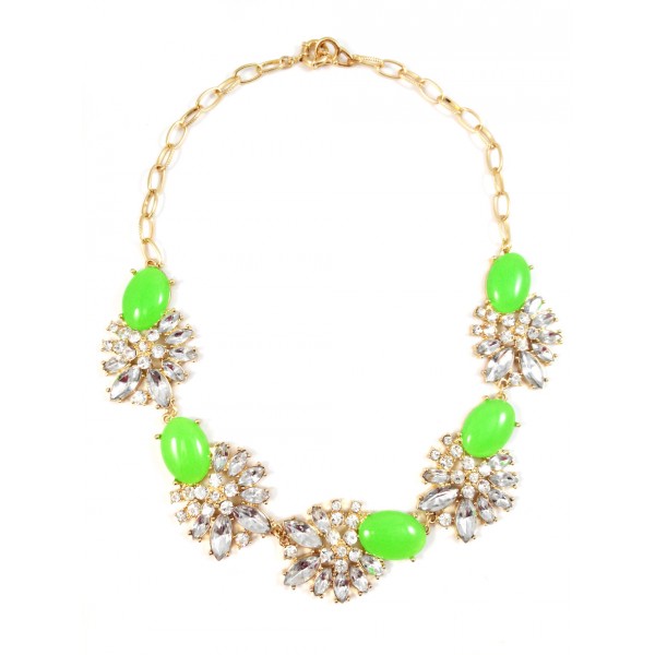‘Gardenia’ Crystal Cabochon Blooms Necklace