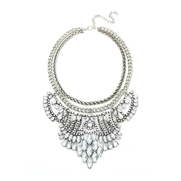 Ice Ice Baby! Crystal Cascade Silver Chain Statement Necklace
