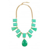 Caribbean Green Geo Gem Statement Necklace 