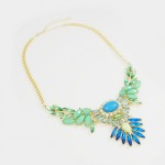 Icarus Wing Pastel Gems Encrusted Statement Necklace