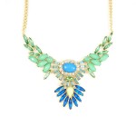 Icarus Wing Pastel Gems Encrusted Statement Necklace