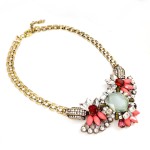 Lotus Geo Crystal Stone Statement Necklace