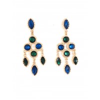 ‘Aja’ Jewel Toned Stone Cascade Statement Necklace