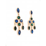 ‘Aja’ Jewel Toned Stone Cascade Statement Necklace