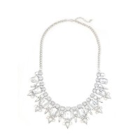 Rhinestone Drama Ice Crystal Spike Collar Statement Necklace