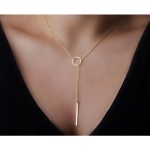Cece Lariat Open Circle 18k Necklace