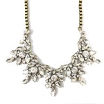Iced Wreath Crystal Stone Cluster Statement Necklace
