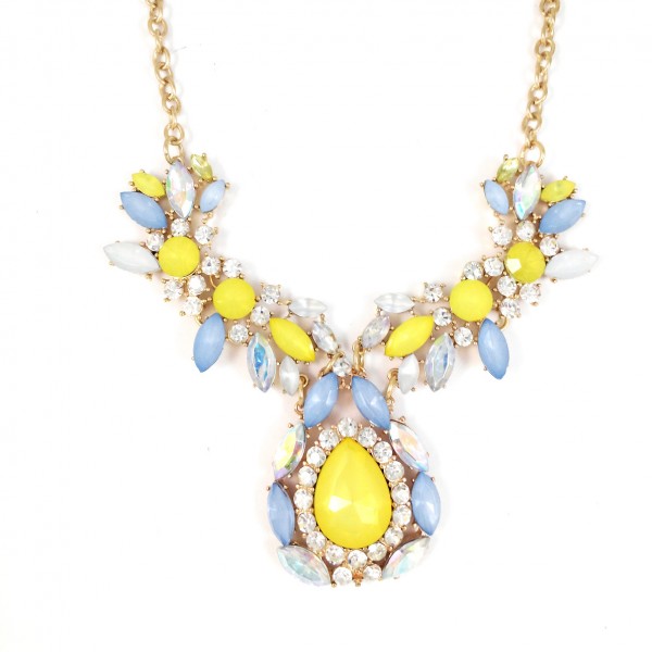 ‘Maisie’ Pastels and Opal Flowers Statement Necklace