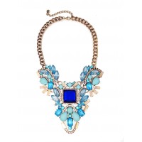 Lost Treasure Icy Blue Geo Statement Necklace