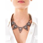 Crystal Stone Galaxy Triangle Statement Necklace