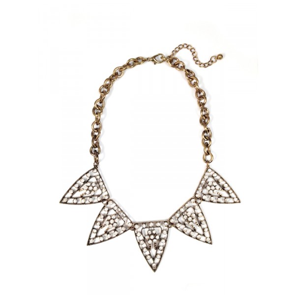 Crystal Stone Galaxy Triangle Statement Necklace
