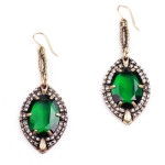 Absinthe Emerald Pave Crystal Stone Statement Drop Earrings