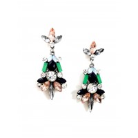 Empress Mint Crystal Stone Cluster Statement Earrings